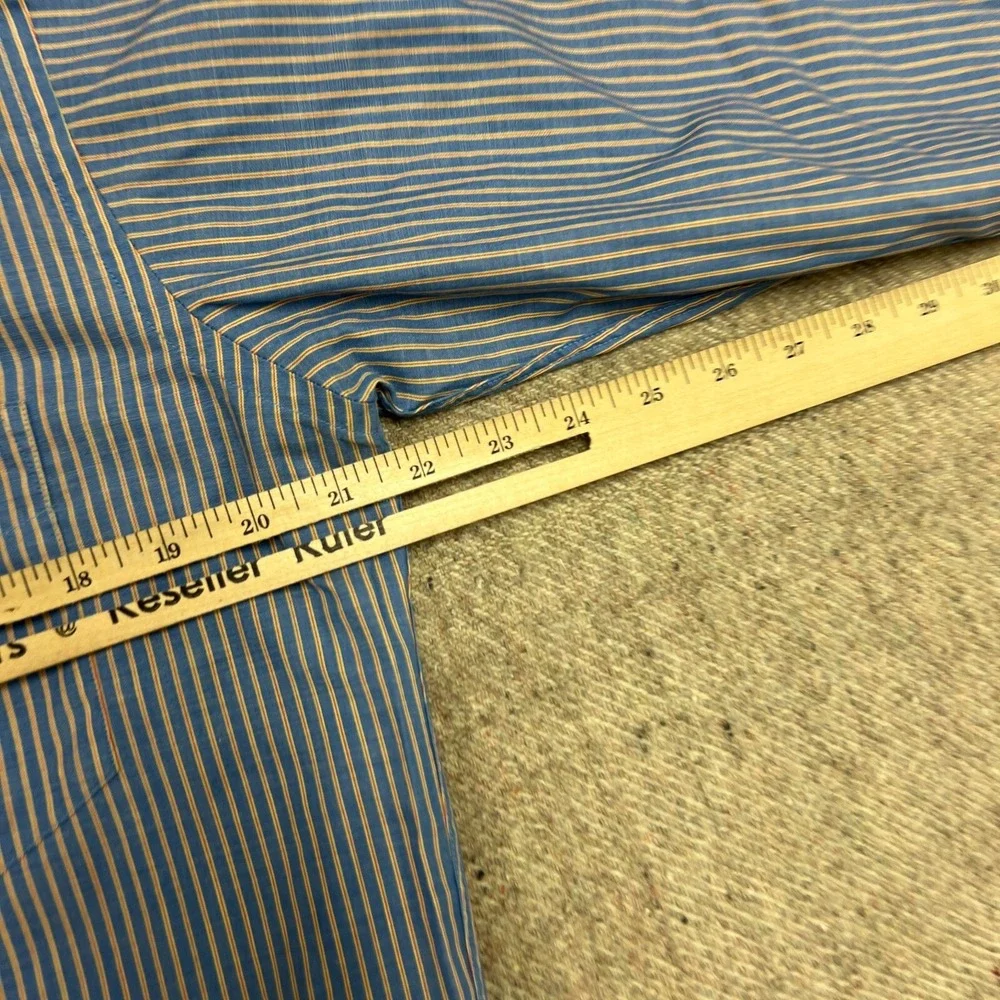 Vintage Gant Button Up Shirt Mens Large Blue 1960s Striped - Picture 8 of 10